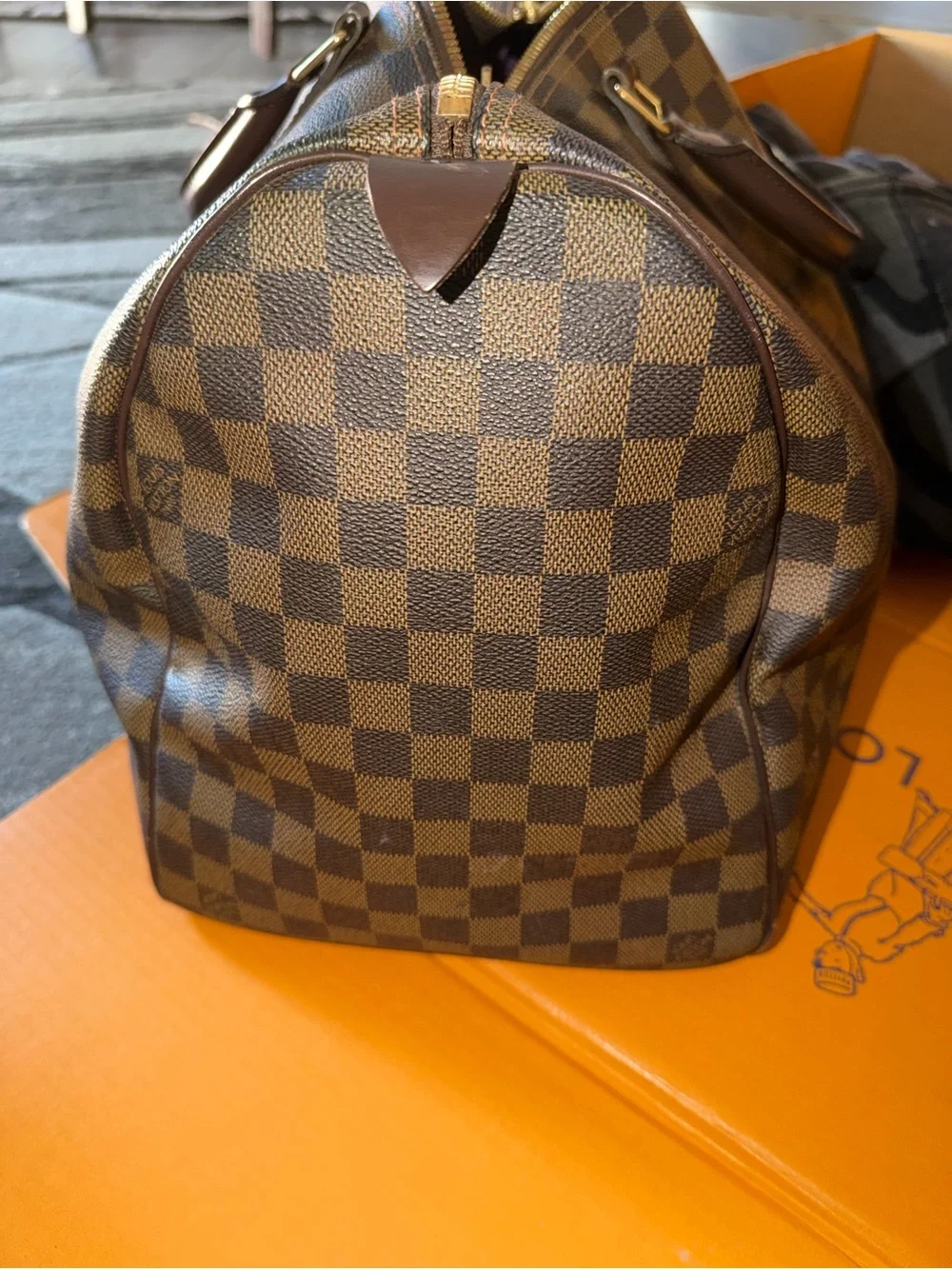 Louis Vuitton Damier Ebene Canvas Keepall 50 Travel Duffel